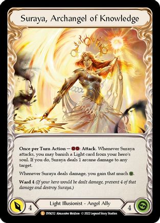Image of Invoke Suraya // Suraya, Archangel of Knowledge [DYN212] (Dynasty)  Rainbow Foil