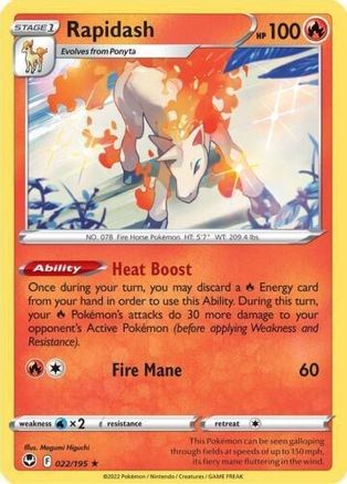 Image of Rapidash (022/195) (Theme Deck Exclusive) [Sword & Shield: Silver Tempest]