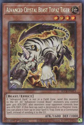 Image of Advanced Crystal Beast Topaz Tiger [BLCR-EN013] Secret Rare