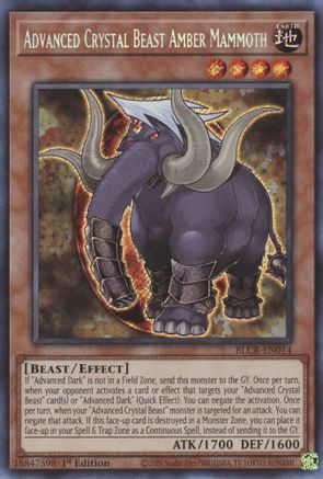 Image of Advanced Crystal Beast Amber Mammoth [BLCR-EN014] Secret Rare