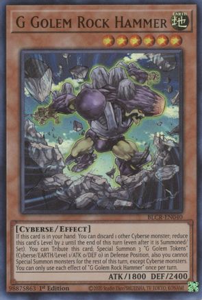 Image of G Golem Rock Hammer [BLCR-EN040] Ultra Rare