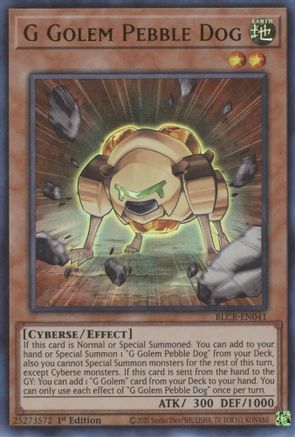 Image of G Golem Pebble Dog [BLCR-EN041] Ultra Rare