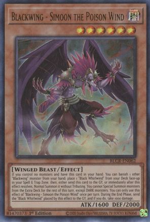 Image of Blackwing - Simoon the Poison Wind [BLCR-EN062] Ultra Rare