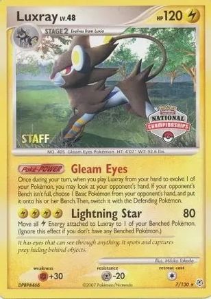 Image of Luxray (7/130) (National Championships) (Staff) [Diamond & Pearl: Base Set]