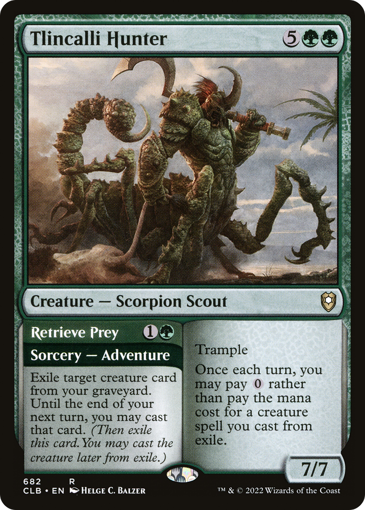 Image of Tlincalli Hunter // Retrieve Prey [Commander Legends: Battle for Baldur's Gate]