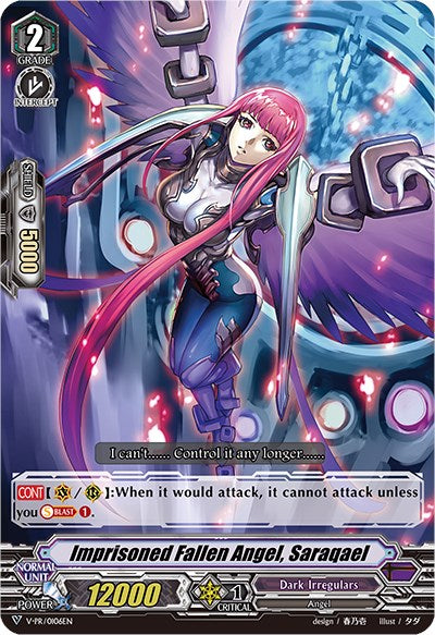 Image of Imprisoned Fallen Angel, Saraqael (V-PR/0106EN) [V Promo Cards]