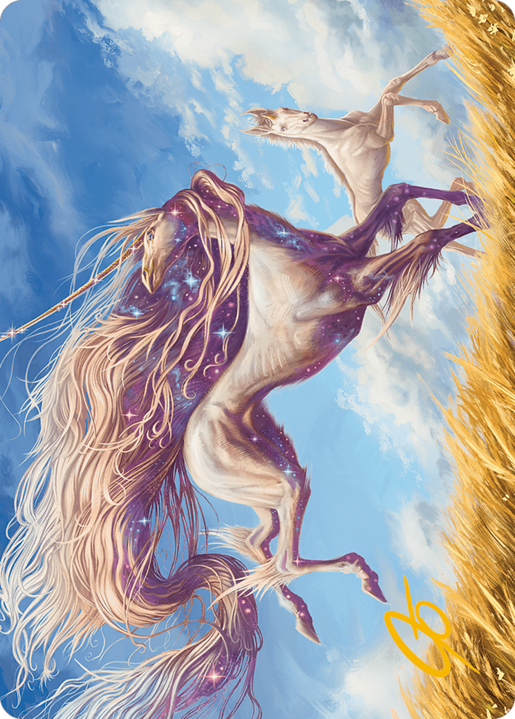 Image of Nyxborn Unicorn Art Card (Gold-Stamped Signature) [Modern Horizons 3 Art Series]