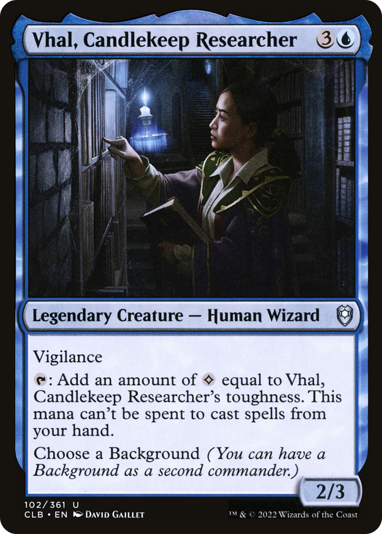Image of Vhal, Candlekeep Researcher [Commander Legends: Battle for Baldur's Gate]