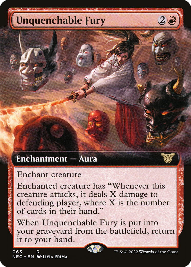 Image of Unquenchable Fury (Extended Art) [Kamigawa: Neon Dynasty Commander]