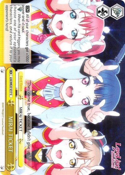 Image of MIRAI TICKET (LSS/WE27-E17 C) (Yellow Parallel Foil) [Love Live! Sunshine!! Extra Booster]