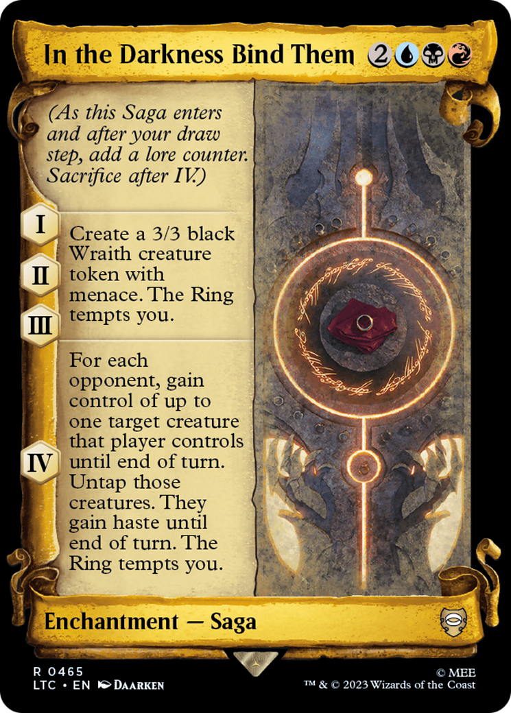 Image of In the Darkness Bind Them [The Lord of the Rings: Tales of Middle-Earth Commander Showcase Scrolls]