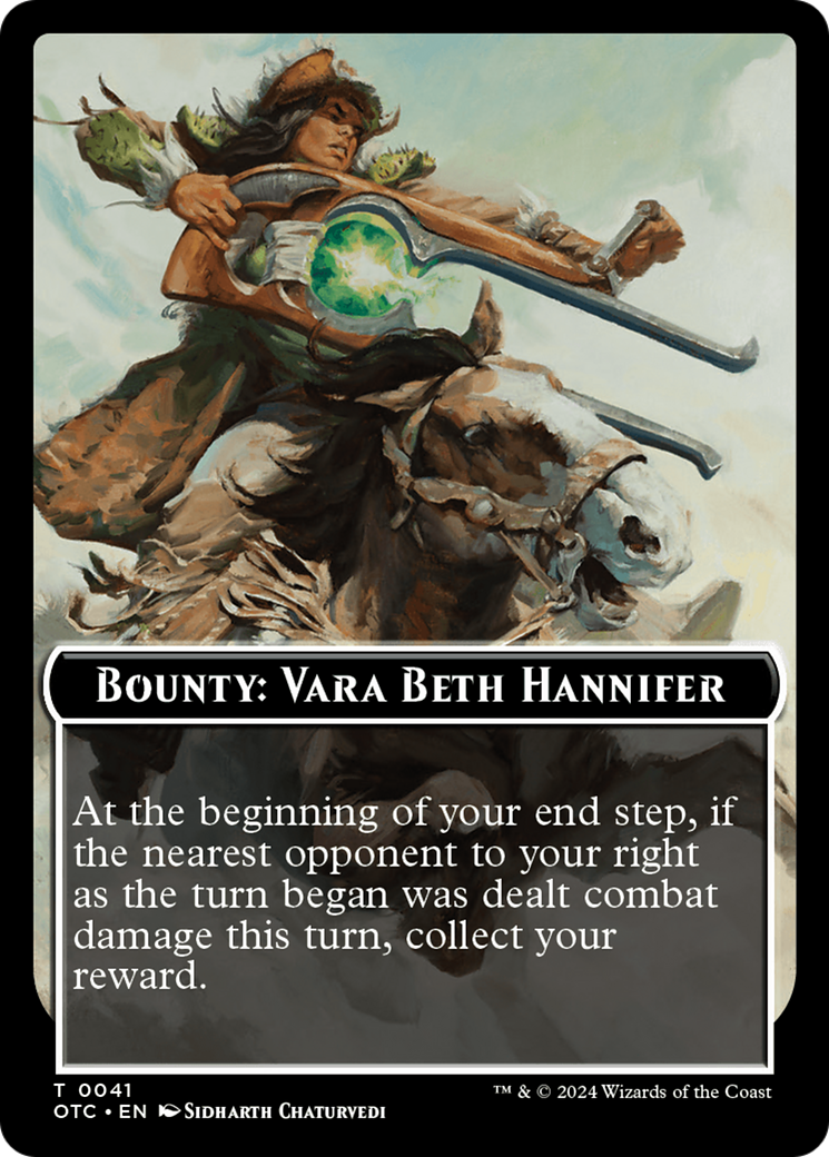 Image of Bounty: Vara Beth Hannifer // Bounty Rules Double-Sided Token [Outlaws of Thunder Junction Commander Tokens]