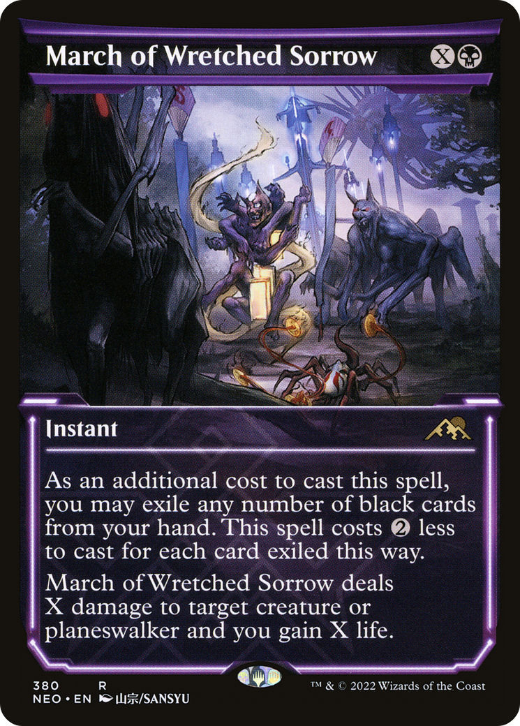 Image of March of Wretched Sorrow (Showcase Soft Glow) [Kamigawa: Neon Dynasty]