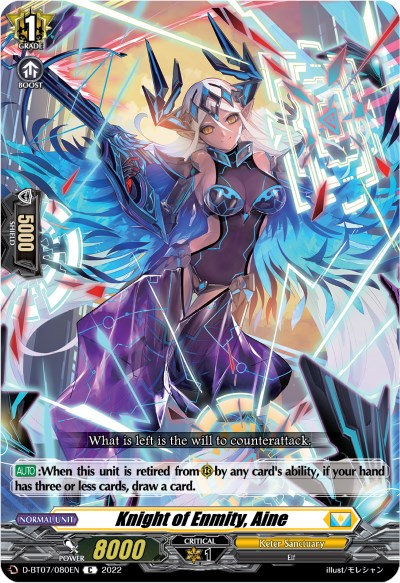 Image of Knight of Enmity, Aine (D-BT07/080EN) [Raging Flames Against Emerald Storm]