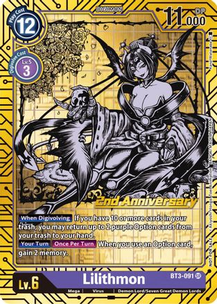Image of Lilithmon [BT3-091] (2nd Anniversary Card Set) [Release Special Booster Promos]