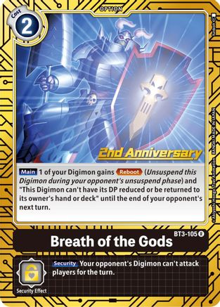Image of Breath of the Gods [BT3-105] (2nd Anniversary Card Set) [Release Special Booster Promos]