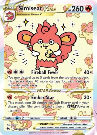 Image of Simisear VSTAR (GG37/GG70) [Sword & Shield: Crown Zenith]