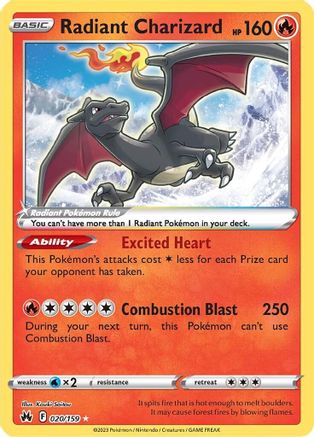 Image of Radiant Charizard (020/159) [Sword & Shield: Crown Zenith]