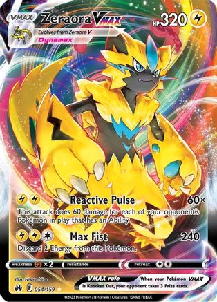 Image of Zeraora VMAX (054/159) [Sword & Shield: Crown Zenith]