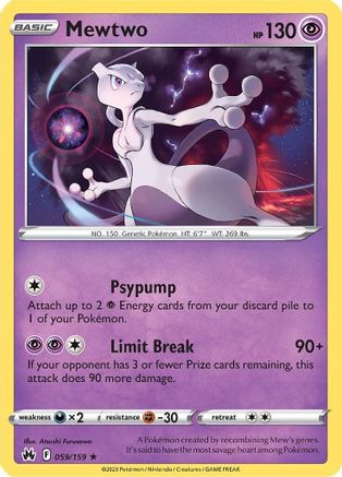 Image of Mewtwo (059/159) [Sword & Shield: Crown Zenith]