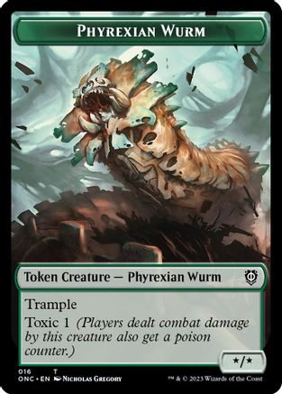 Image of Phyrexian Wurm // Phyrexian Horror Double-Sided Token [Phyrexia: All Will Be One Commander Tokens]