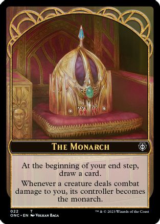 Image of The Monarch // Golem Double-Sided Token [Phyrexia: All Will Be One Commander Tokens]