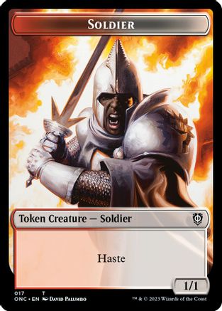 Image of Soldier (017) // Eldrazi Double-Sided Token [Phyrexia: All Will Be One Commander Tokens]