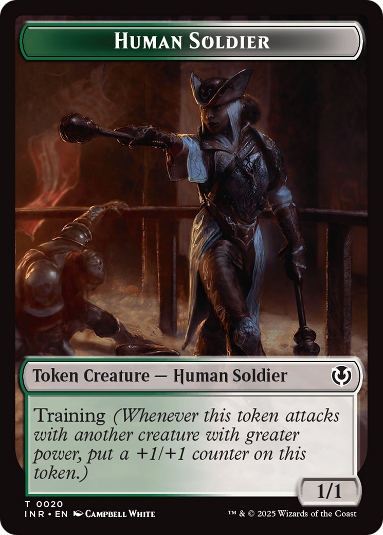 Image of Human Soldier (0020) // Emblem - Tamiyo, Field Researcher Double-Sided Token [Innistrad Remastered Tokens]