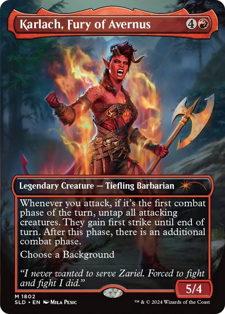 Image of Karlach, Fury of Avernus (SLD-1802) - Secret Lair Drop (Borderless) Foil