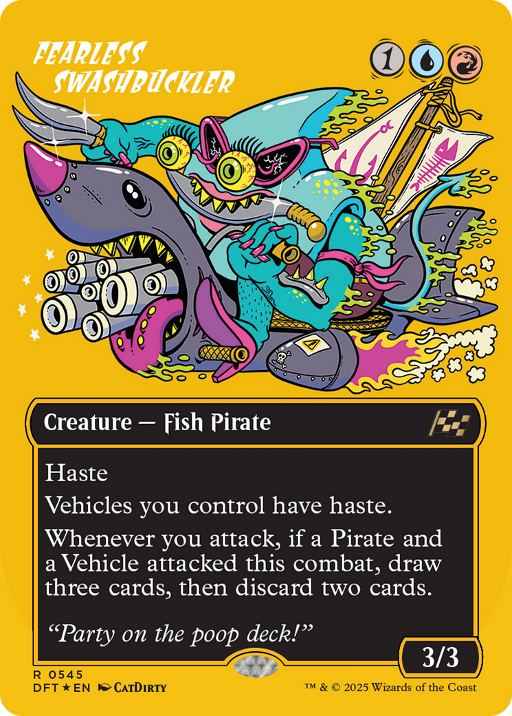 Image of Fearless Swashbuckler (Borderless) (First-Place Foil) [Aetherdrift]