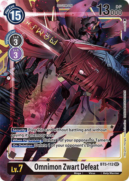 Image of Omnimon Zwart Defeat [BT5-112] (Alternate Art) [Battle of Omni]