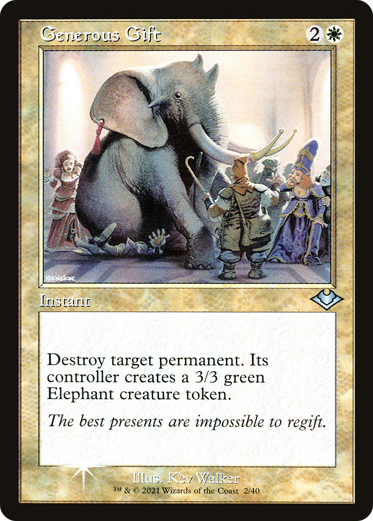 Image of Generous Gift (Retro Frame) (MH1-002) - Modern Horizons 1 Timeshifts Etched Foil