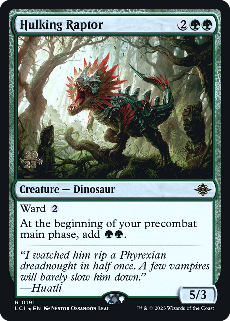 Image of Hulking Raptor [The Lost Caverns of Ixalan Prerelease Cards]