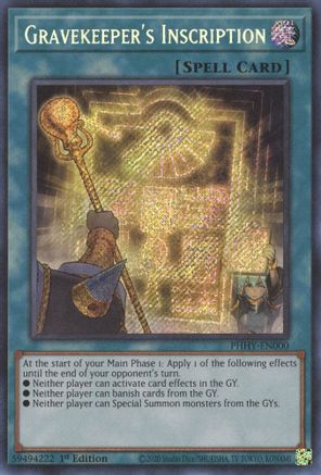 Image of Gravekeeper's Inscription [PHHY-EN000] Secret Rare