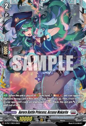 Image of Aurora Battle Princess, Accuse Makarite (Frame Rare) (D-PR/170EN) [D Promo Cards]