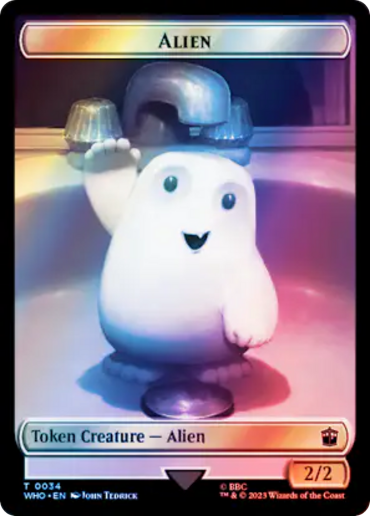 Image of Alien // Alien Warrior Double-Sided Token (Surge Foil) [Doctor Who Tokens]