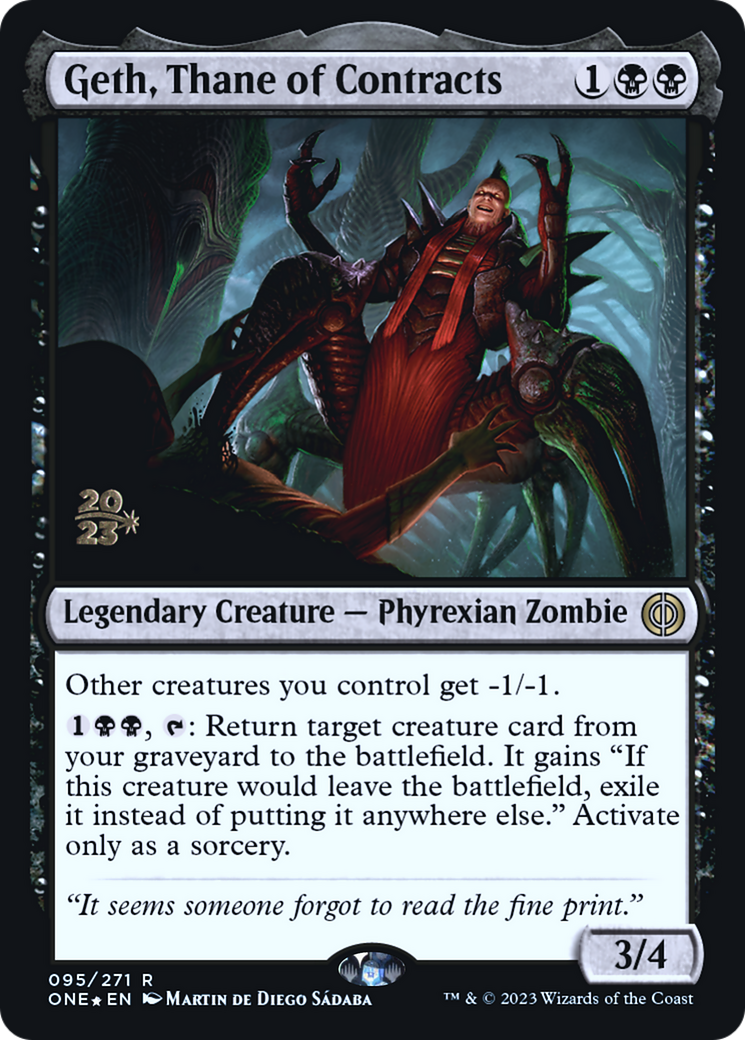 Image of Geth, Thane of Contracts [Phyrexia: All Will Be One Prerelease Promos]