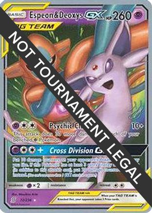 Image of Espeon & Deoxys GX (72/236) (Perfection - Henry Brand) [World Championships 2019]
