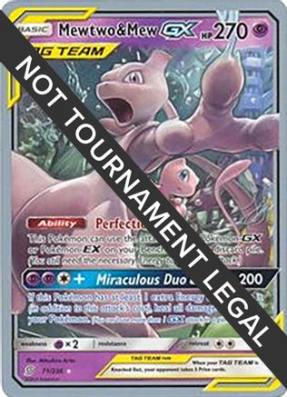 Image of Mewtwo & Mew GX (71/236) (Perfection - Henry Brand) [World Championships 2019]