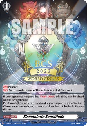 Image of Elementaria Sanctitude (World Finals 2022) (BCS2022/VGS05EN) [Bushiroad Event Cards]