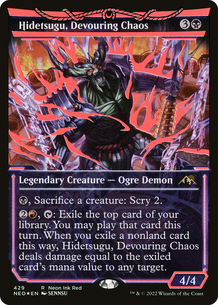 Image of Hidetsugu, Devouring Chaos (Neon Ink Red) [Kamigawa: Neon Dynasty]