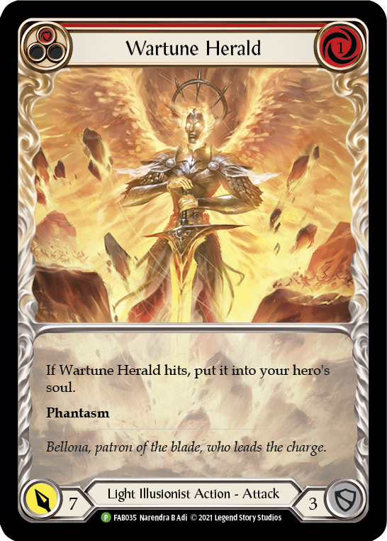 Image of Wartune Herald (Red Extended Art) [FAB035] (Promo)  Rainbow Foil