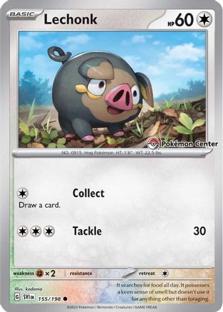 Image of Lechonk (155/198) (Pokemon Center Exclusive) [Scarlet & Violet: Base Set]