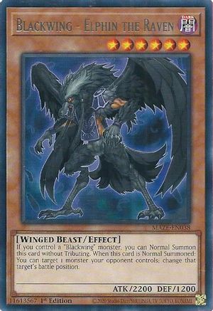 Image of Blackwing - Elphin the Raven [MAZE-EN038] Rare