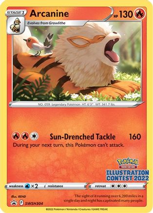 Image of Arcanine (SWSH304) (Illustration Contest 2022) [Sword & Shield: Black Star Promos]