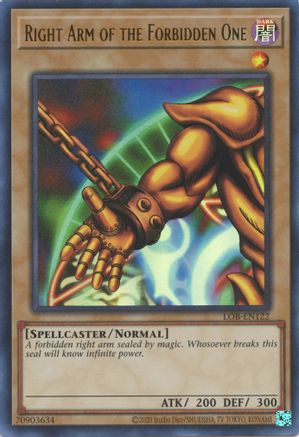 Image of Right Arm of the Forbidden One (25th Anniversary) [LOB-EN122] Ultra Rare