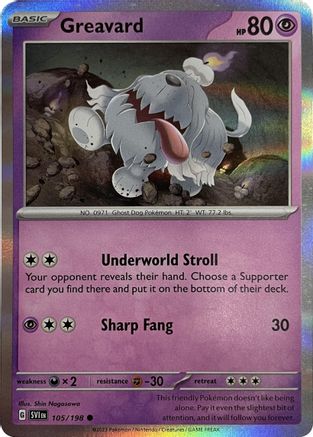 Image of Greavard (105/198) (Mirage Holo) [Scarlet & Violet: Base Set]