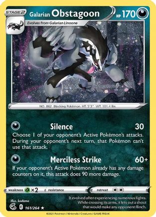 Image of Galarian Obstagoon (161/264) (Cosmos Holo) [Sword & Shield: Fusion Strike]