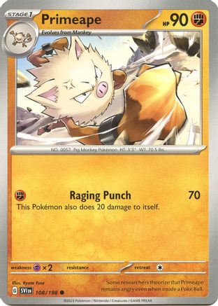 Image of Primeape (108/198) [Scarlet & Violet: Base Set]