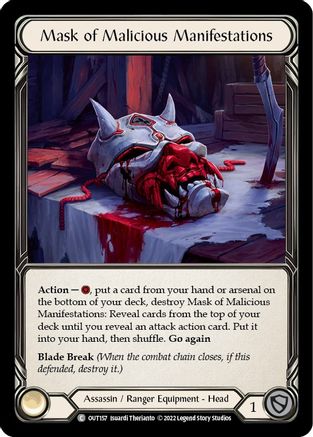 Image of Mask of Malicious Manifestations [OUT157] (Outsiders)  Rainbow Foil